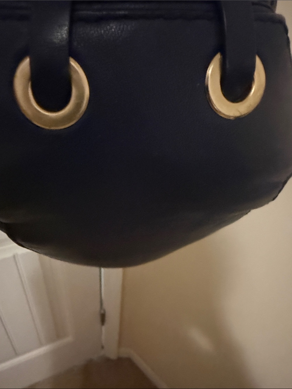 Michael Kors Navy Hobo Bag with Tassel and Gold Eyelets - Picture 5 of 10